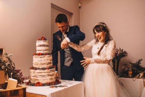 Cutting the cake - Knockerdown Wedding Village